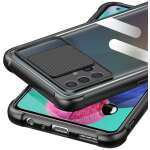 Mobirush Transparent Lens Back Cover [Military Grade Protection] Shock Proof Slim Slide Camera Lens Cover Mobile Phone Case for Samsung Galaxy A71 - Black