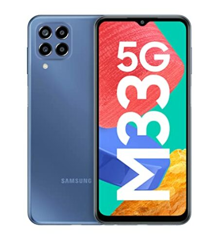 Samsung Galaxy M33 5G (Deep Ocean Blue, 8GB, 128GB Storage) | 6000mAh Battery | Upto 16GB RAM with RAM Plus | Travel Adapter to be Purchased Separately