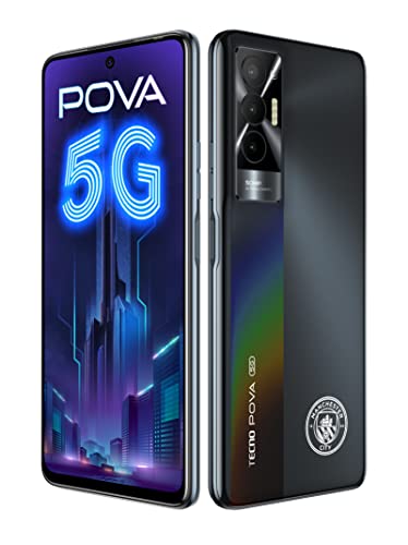 Tecno POVA 5G (8GB+128GB) |3GB Extended Virtual RAM |Dimensity 900 5G Processor | 120Hz Refresh Rate| 6.9"(17.5cm) FHD+ | 6000mAh | 50MP AI Triple Rear Camera, Aether Black