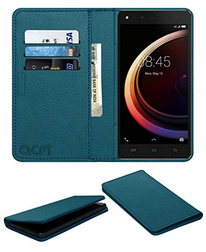 Acm Rich Leather Flip Wallet Front & Back Case Compatible with Infinix Hot 4 Pro Mobile Flap Magnetic Cover Turquosie