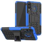 Glaslux Samsung Galaxy M30, Back Cover, Premium Real Hybrid Shockproof Bumper Defender Cover, Kickstand Hybrid Desk Stand Back Case Cover for Samsung Galaxy M30 - Blue