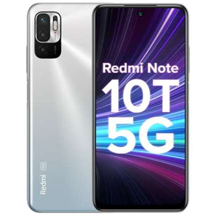Redmi Note 10T 5G (Chromium White 4GB RAM, 64GB Storage) | Dual 5G | 90Hz Adaptive Refresh Rate | MediaTek Dimensity 700 7nm Processor | 22.5W Charger Included