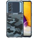 Glaslux Camouflage Lens Back Cover Shock Proof Slim Slide Camera Lens Cover Military Grade Protection Mobile Phone Case for Samsung Galaxy A72 - Blue