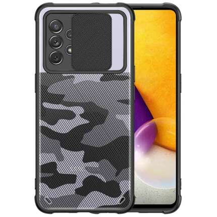 Cascov Military Grade Protection Shock Proof Slim Slide Camera Lens Cover Camouflage Lens Mobile Phone Case for Samsung Galaxy A53 5G - Black
