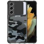 Mobirush Camouflage Lens Back Cover [Military Grade Protection] Shock Proof Slim Slide Camera Lens Cover Mobile Phone Case for Samsung Galaxy S21 Ultra - Black
