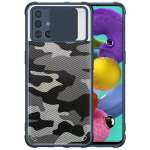 Glaslux Camouflage Lens Back Cover Shock Proof Slim Slide Camera Lens Cover Military Grade Protection Mobile Phone Case for Samsung Galaxy A52s / A52 4G / A52 5G - Blue