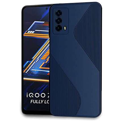 CellKraft Back Cover for iQoo Z5 (5G) (TPU | Flexible | Shockproof | Silicon) Pack of 2 (Blue)