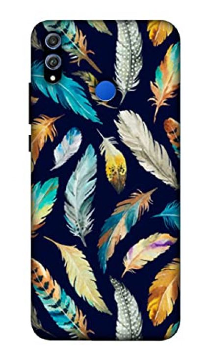 NDCOM Cute Feather Printed Hard Mobile Back Cover Case for Honor 8X