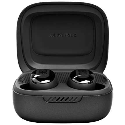 JBL Live Free 2 TWS with True Adaptive Noise Cancellation Earbuds, Upto 35Hrs Playtime, IPX5, 6 Mics for Pristine Calls, Multi-Point Connectivity, Wireless Charging Case, and Built-in Alexa (Black)