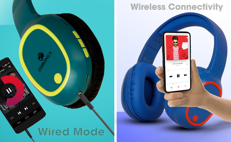 zebronics wireless headphone with wired mode