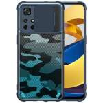 Zivite Camouflage Lens Back Cover [Military Grade Protection] Shock Proof Slim Slide Camera Lens Cover Mobile Phone Case for Redmi Note 11T 5G - Blue