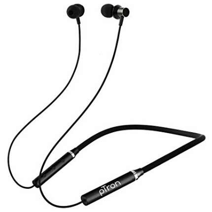 pTron Tangentbeat in-Ear Bluetooth 5.0 Wireless Headphones with Mic, Enhanced Bass, 10mm Drivers, Clear Calls, Snug-Fit, Fast Charging, Magnetic Buds, Voice Assistant & IPX4 Wireless Neckband (Black)