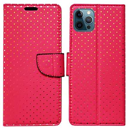 AD Enterprises Pink Dot Flip Cover for I Phone 12 Pro Max