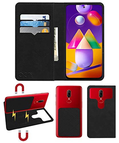 Acm Magic Magnetic 2 in 1 Leather Flip Case/Back Cover Compatible with Samsung M31S Mobile Flap Royal Black