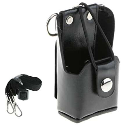 CALANDIS Hard Pu Leather Case Carrying Holder Holster for Motorola Gp328Plus Gp344