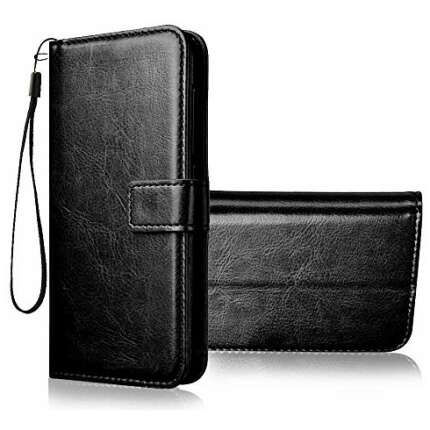 Cover Crafts Vintage Flip Cover Wallet Flip Case Back Cover for VIVO V15 (Color-Black)