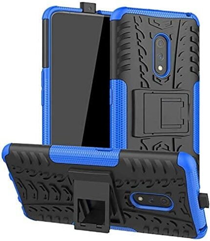 Glaslux Realme X Kickstand Hybrid Desk Stand Back Case Cover for Realme X - Blue