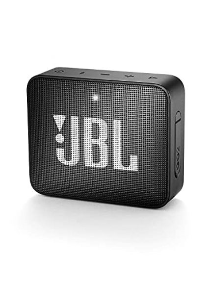 JBL Go 2, Wireless Portable Bluetooth Speaker with Mic, JBL Signature Sound, Vibrant Color Options with IPX7 Waterproof & AUX (Black)