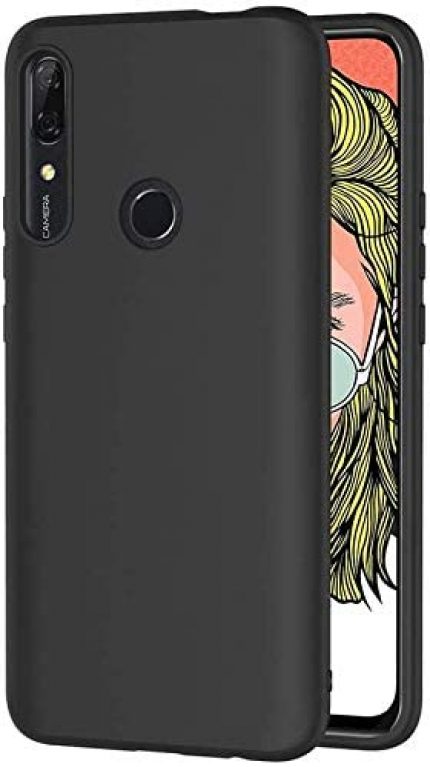 LazyLion Back Cover Case for Huawei Y9 Prime (2019), Silicone Shockproof Phone Case with [Soft Anti-Scratch Microfiber Lining] Black (Pack of 1)