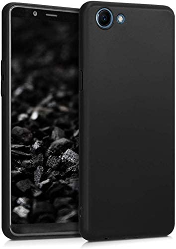 LazyLion Back Cover Case for Realme 1, Silicone Shockproof Phone Case with [Soft Anti-Scratch Microfiber Lining] Black (Pack of 1)