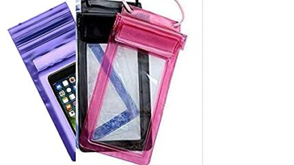 MARK AMPLE Waterproof Sealed Transparent Mobile Cover Pouch Universal Cellphone Dry Bag Case for Protection in Rain & Underwater for up to 6 inch Phone- Multicolor(Pack of 3 pcs)