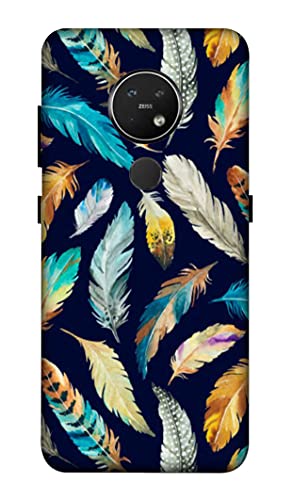 NDCOM Cute Feather Printed Hard Mobile Back Cover Case for Nokia 7.2