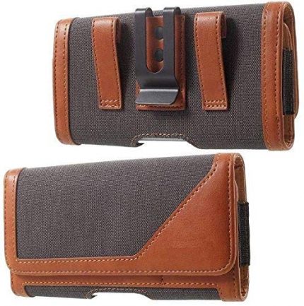 WHITBULL Belt Holster Leather Case Cover Clip Magnetic Closure for Mobile 6.5 inch Phone Holder - Brown