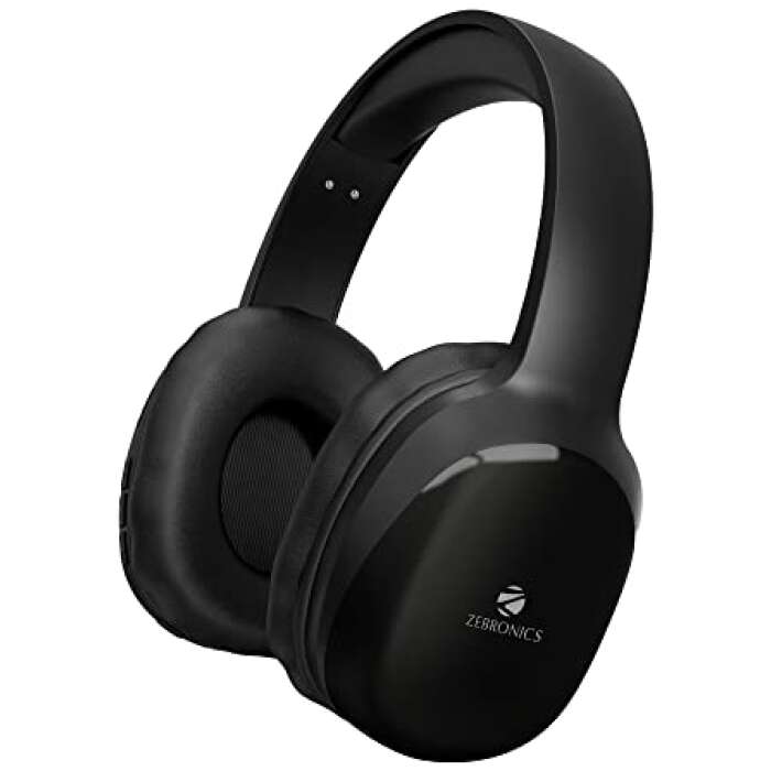 Zebronics Zeb-Thunder PRO On-Ear Wireless Headphone with BTv5.0, Up to 21 Hours Playback, 40mm Drivers with Deep Bass, Wired Mode, USB-C Type Charging(Black)