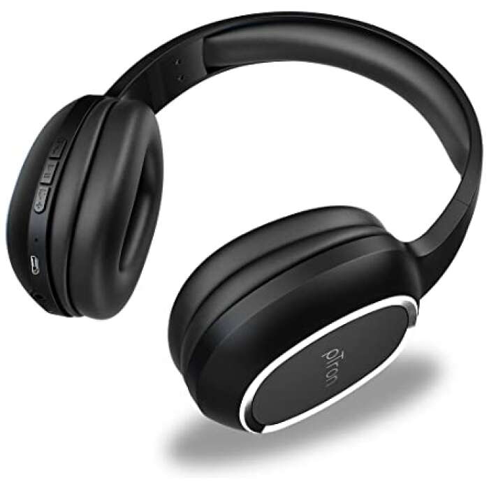 pTron Studio Over-Ear Bluetooth 5.0 Wireless Headphones with Mic, Hi-Fi Sound with Deep Bass, 12Hrs Playback, Lightweight Wireless Headset, Soft Cushions Earpads, Fast Charging & Aux Port - (Black)