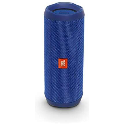 JBL Flip 4, Wireless Portable Bluetooth Speaker with Mic, JBL Signature Sound with Bass Radiator, Vibrant Colors with Rugged Fabric Design, JBL Connect+, IPX7 Waterproof & AUX (Blue)