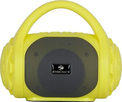 ZEBRONICS Zeb-County Wireless Bluetooth Portable Speaker with Supporting Carry Handle, USB, SD Card, AUX, FM & Call Function (Neon Yellow)