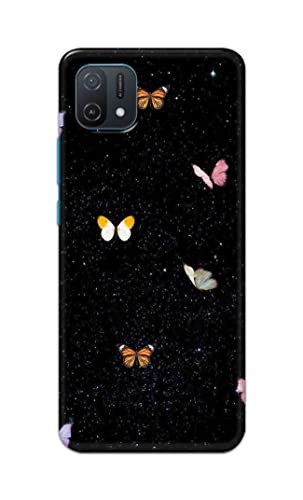 NDCOM for Butterflys in The Sky Printed Hard Mobile Back Cover Case for Oppo A16K