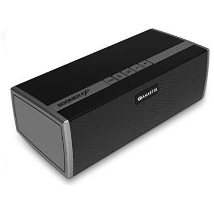 Amkette Boomer FX Plus Wireless Bluetooth Speaker with 12W Output, 16+ Hrs Playtime, TWS & Superboom Bass Radiator (USB/SD Card/Aux/FM and Power Bank Function) (Black)