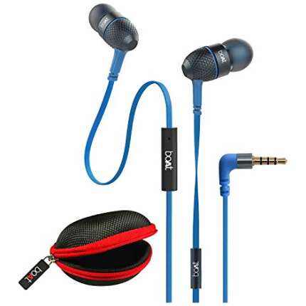 boAt BassHeads 225 Wired in Ear Earphone with Mic and Carry Case(Blue)