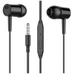 Meyaar Beex Wired Durable Metal Earphones Earbuds with Microphone & Deep Bass Clear Sound Noise Isolating in Ear Headphones, Stereo Ear Buds for Cell Phones, Laptop, Tablet, (Black) (Metal Black)