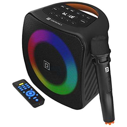 Portronics Dash 40W TWS Bluetooth Portable Speaker with Wireless Karaoke Mic. with Digital Display (Black)