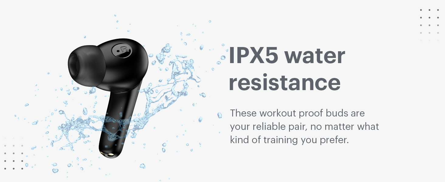 IPX5 Water Resistance