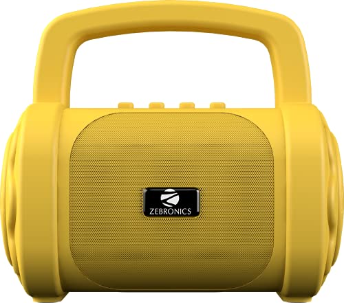 Zebronics Zeb-County 3 Portable Wireless Speaker Supporting Bluetooth v5.0, FM Radio, Call Function, Built-in Rechargeable Battery, USB/Micro SD Card Slot, 3.5mm AUX Input, TWS (Yellow)