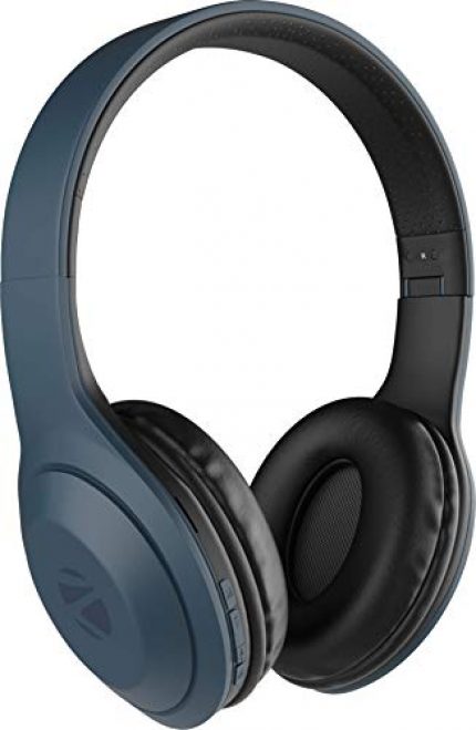 Zebronics Zeb Duke 101 Wireless Headphone with Mic, Supporting Bluetooth 5.0, AUX Input Wired Mode, mSD Card Slot, Dual Pairing, On Ear & 12 hrs Play Back time,FM, Media/Call Controls (Blue)