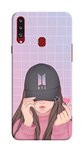 NDCOM Heart BTS Cute Printed Hard Mobile Back Cover Case for Samsung Galaxy A20s
