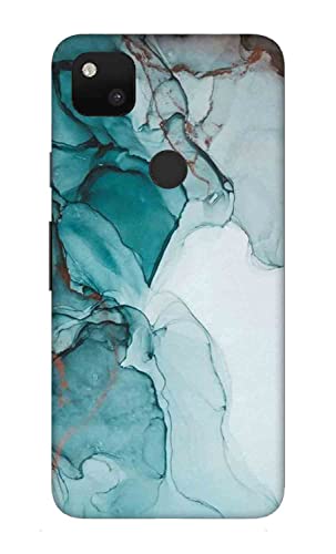 NDCOM Blue Green Marble Printed Hard Mobile Back Cover Case for Google Pixel 4a
