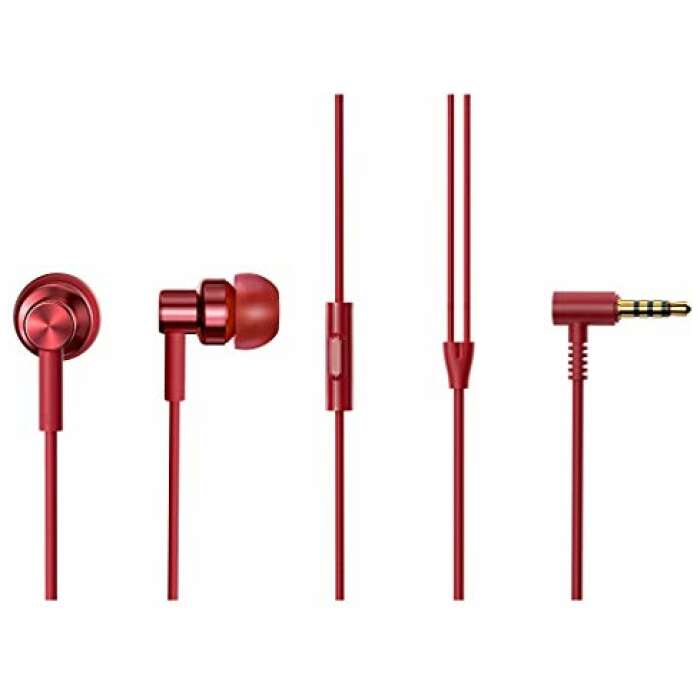 Redmi Earphones Hi-Res Audio Certified, 10 mm Driver, Aluminium Ally Sound Chamber, in-Built HD Mic, 1.25 m Y-Shaped Cable with 90˚ 3.5 mm Audio Jack (Red)