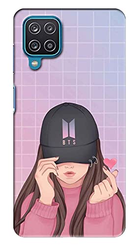 NDCOM Heart BTS Cute Printed Hard Mobile Back Cover Case for Samsung Galaxy F12