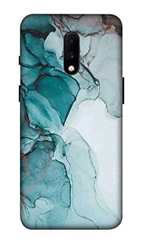 NDCOM Blue Green Marble Printed Hard Mobile Back Cover Case for OnePlus 7
