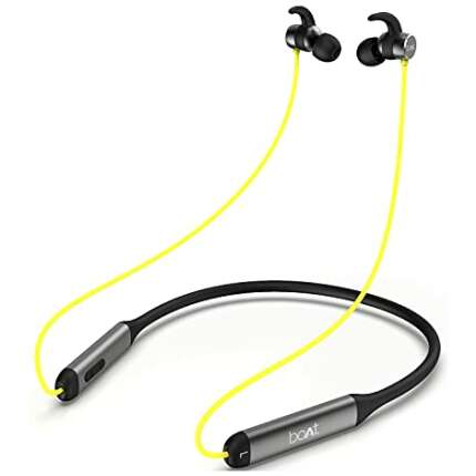 boAt Rockerz 330 Bluetooth Neckband with Upto 30 Hours Playtime, ASAP™ Charge, boAt Signature Sound, Dual Pairing & IPX5(Blazing Yellow)
