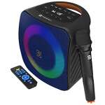 Portronics Dash 40W TWS Bluetooth Portable Speaker with Wireless Karaoke Mic. with Digital Display (Blue)
