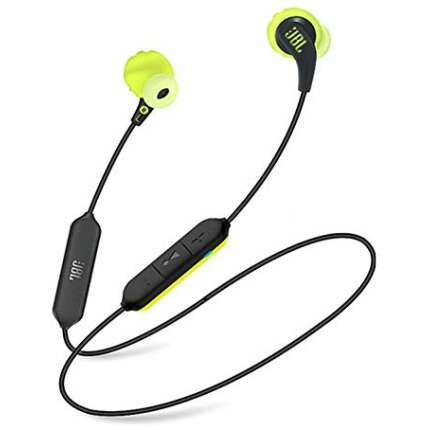 JBL Endurance RunBT, Sports in Ear Wireless Bluetooth Earphones with Mic, Sweatproof, Flexsoft eartips, Magnetic Earbuds, Fliphook & TwistLock Technology, Voice Assistant Support (Black & Yellow)