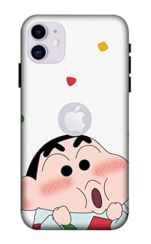 NDCOM Cartoon Cute Trendy Printed Hard Mobile Back Cover Case for iPhone 11 Apple Logo Cut