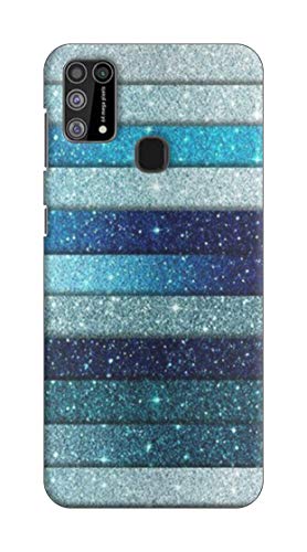 NDCOM® Blue Glitter Printed Hard Mobile Back Cover Case for Samsung Galaxy M31