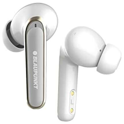 Blaupunkt BTW100 Truly Wireless Bluetooth Earbuds with ENC CRISPR TECH I HD Sound I 80ms Low Latency I 40H PlaytimeI TurboVolt Charging I BT Version 5.1 I Intuitive Touch Controls (White)